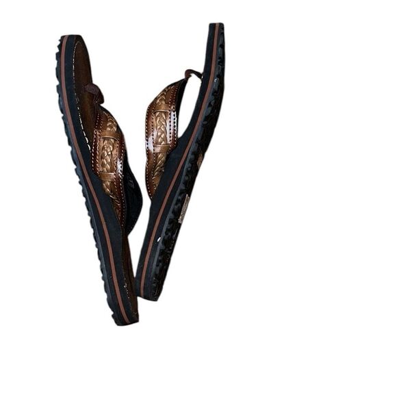 Clarks Brown Leather Sandals Size 9 - Picture 4 of 6